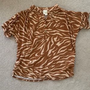 Anthro Maeve Animal Print Top
